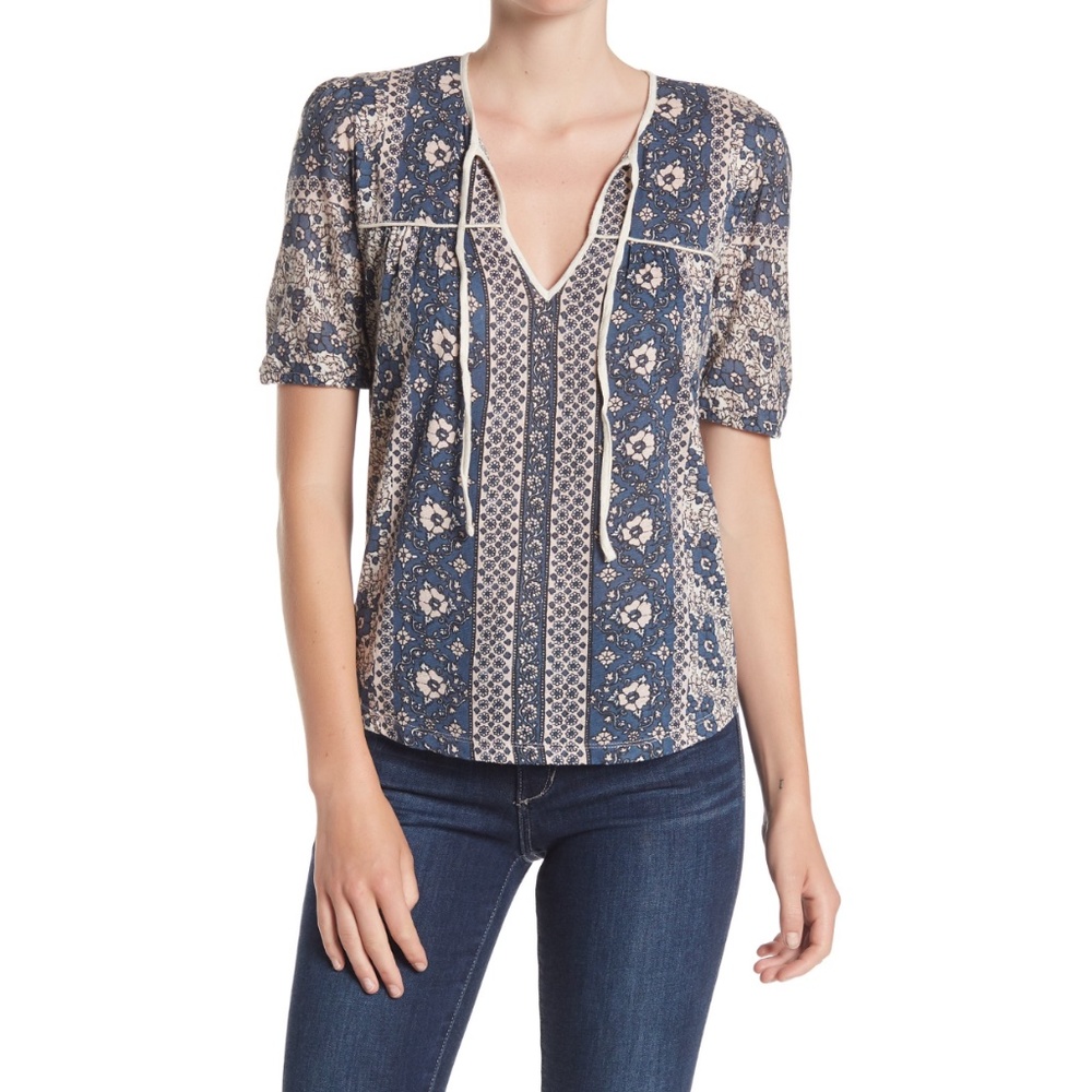 Lucky Brand printed peasant top